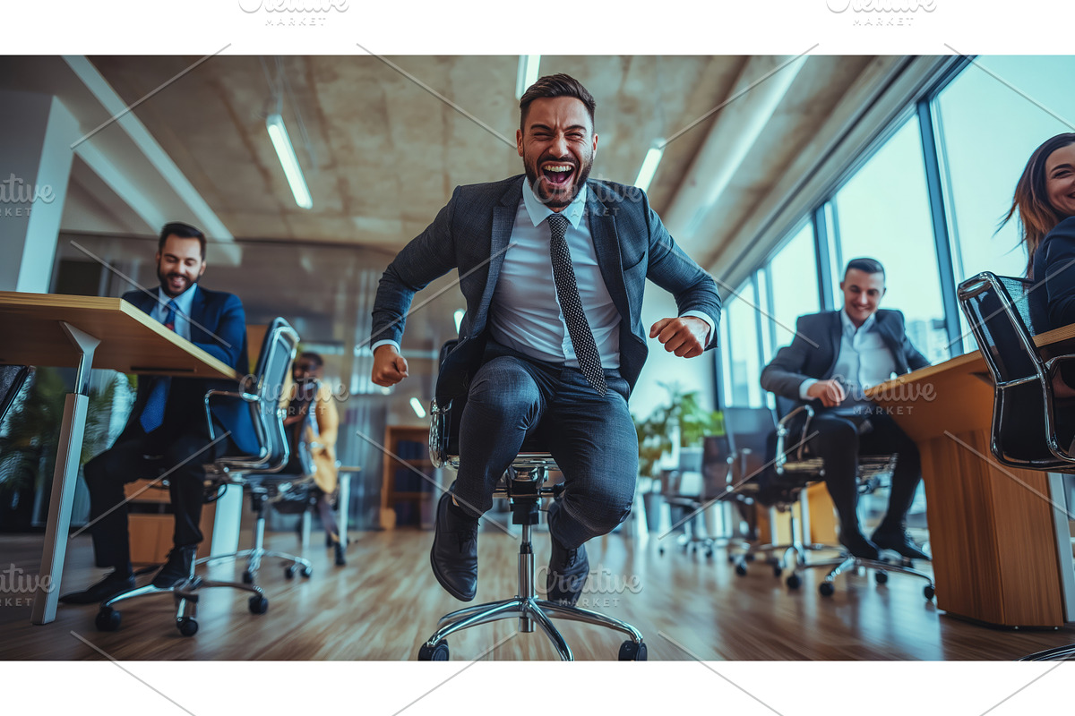 Business People Racing in Modern, a Person Illustration by CREATIVEDEF