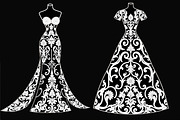 Wedding Dress Vector Pack, an Illustration by Gaye Art (Thumbnail 9 of 21)