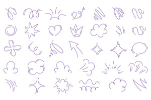 Collection of hand-drawn doodles, an Illustration by Ilia Design
