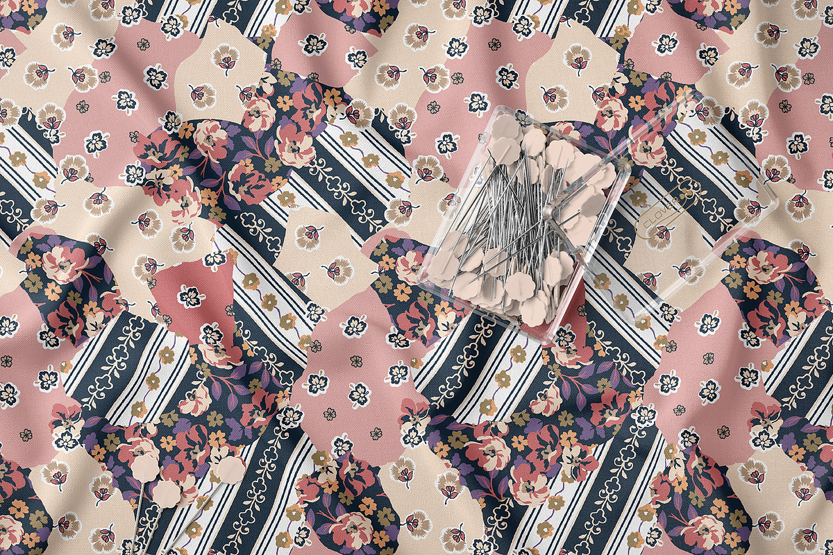 Ethnic Patchwork Floral Pattern, a Pattern Graphic by StudioGlouna (Photo 9 of 9)