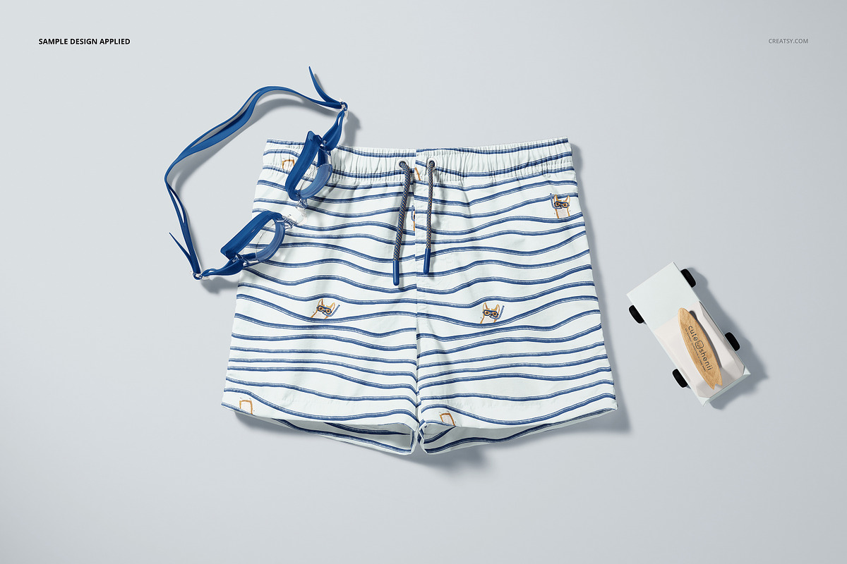 Kids Swim Shorts Mockup Set, a Bottom Mockup by creatsy5 (Photo 4 of 12)