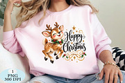Happy Christmas Reindeer PNG, a Seasonal Illustration by Daily.Designs (Thumbnail 3 of 5)