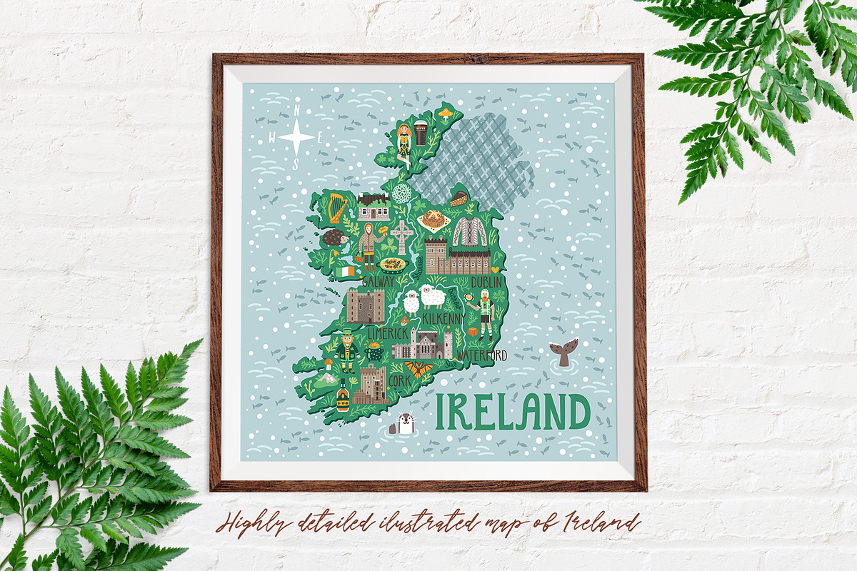 Illustrated travel map of Ireland, a Food Illustration by MagicForestory (Photo 1 of 5)