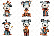 Whimsical Christmas Dogs Clipart, an Animal Illustration by Black Bird Studio (Thumbnail 2 of 6)
