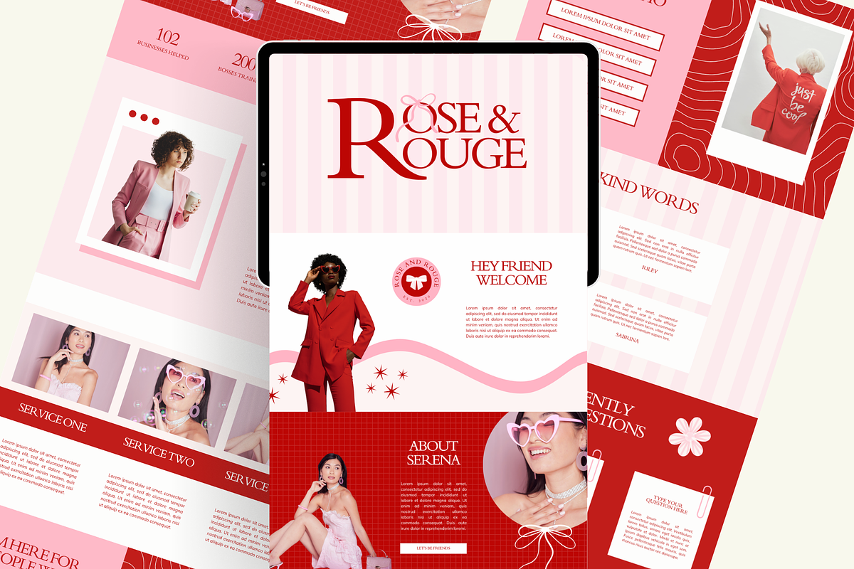 Pink Canva Website Template, a Landing Page Template by Anna Design Studio (Photo 1 of 8)