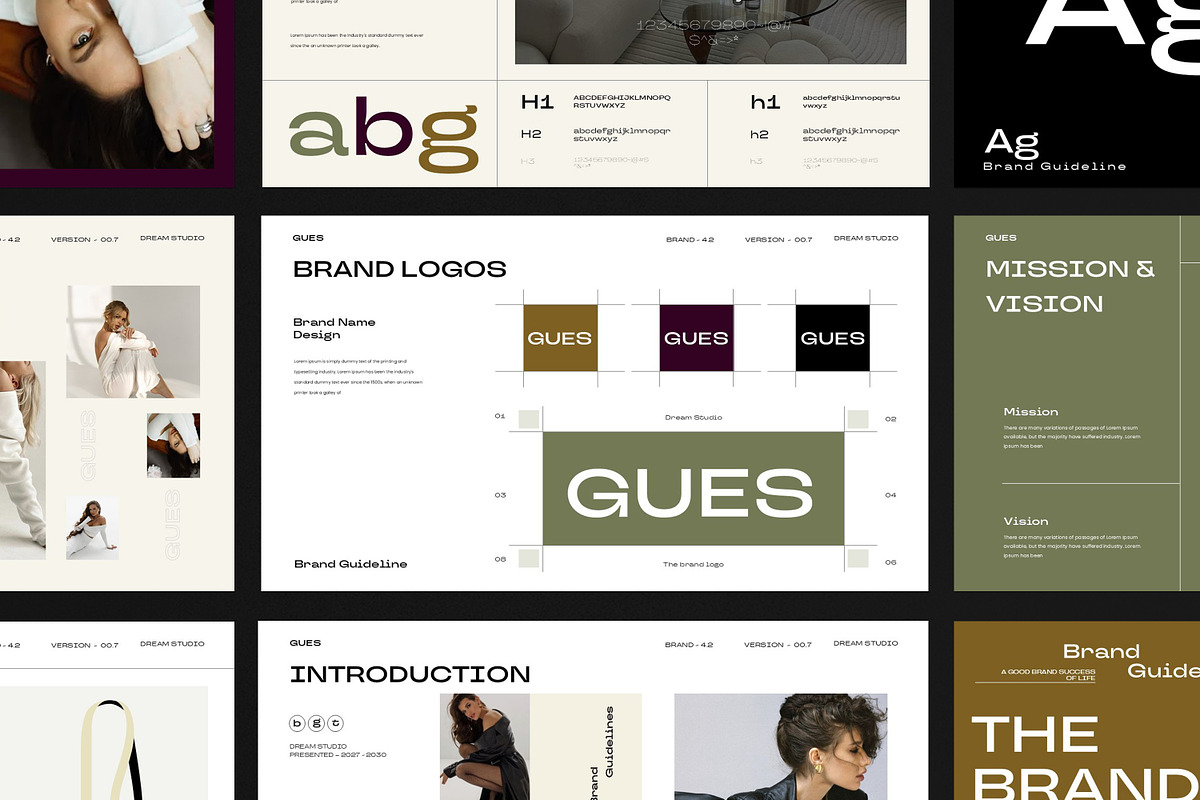 GUES Brand Guidelines Presentation T, a Presentation Template by Slide-Agency (Photo 3 of 15)
