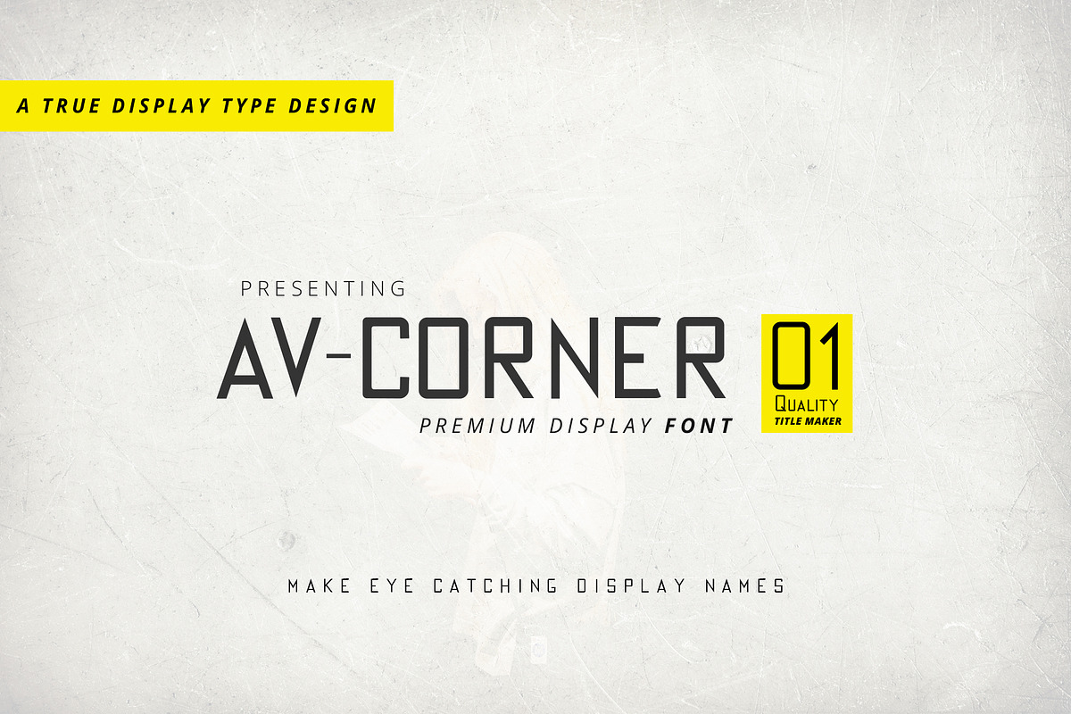 AV-CORNER Tall Display Font
