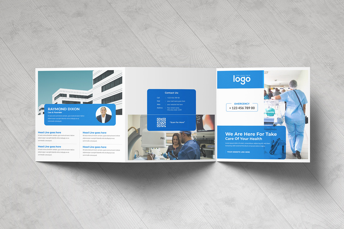 Medical Square Trifold Brochure, a Brochure Template by ZAAS