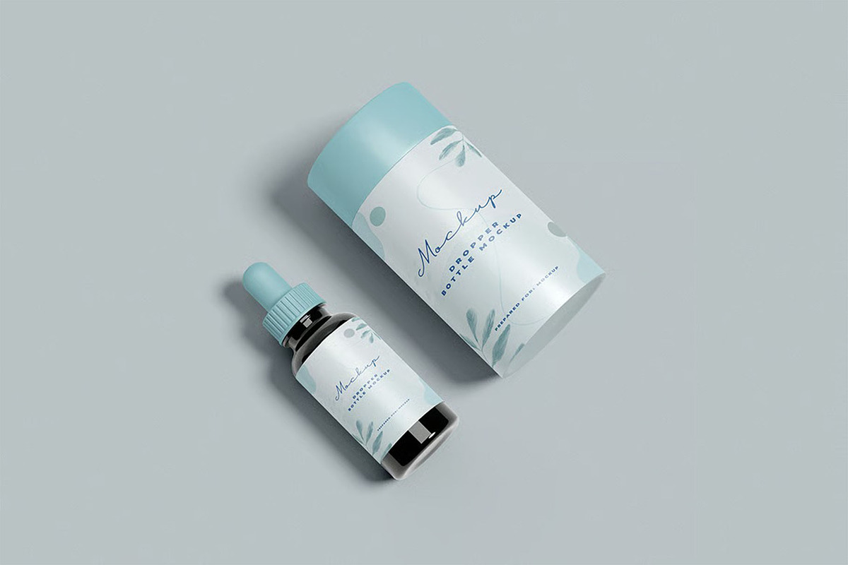 Droper Bottle Cylindrical Box Mockup, a Packaging Mockup by zpackcreative (Photo 2 of 5)