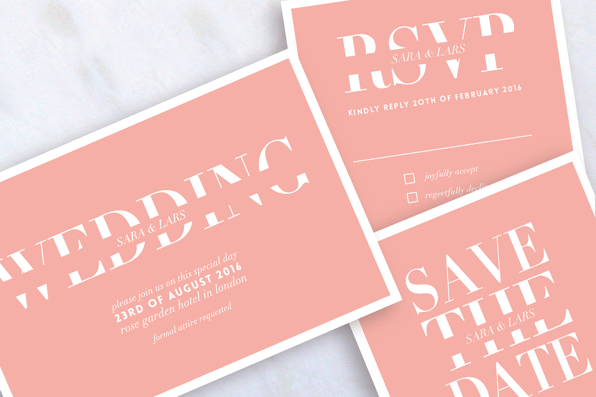 Modern Wedding Set Invitation, an Invitation Template by stockhype (Photo 2 of 2)