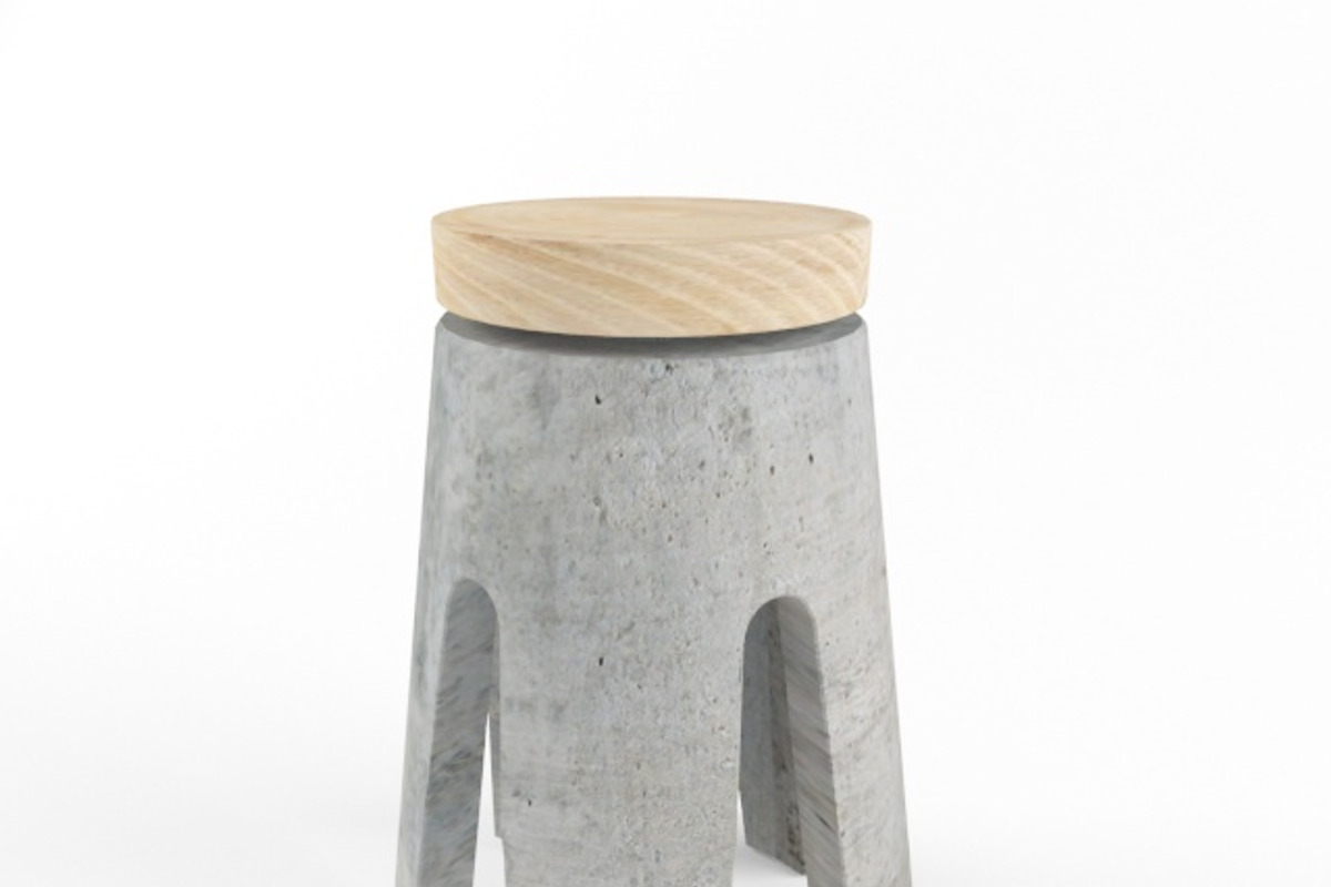 concrete stool, a Furniture 3D Model by 3Dpapa