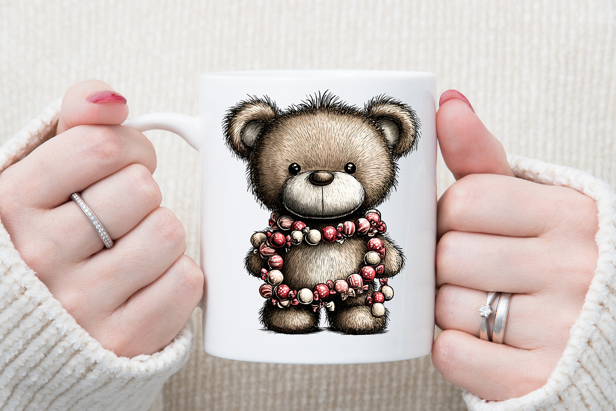 Watercolor Christmas Teddy Bear Clip, an Animal Illustration by Sublimation Artist (Photo 5 of 6)