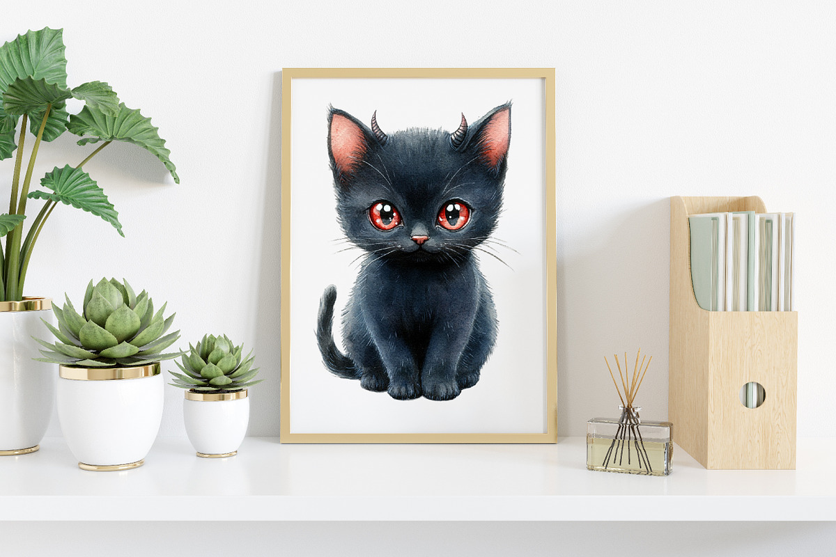 Watercolor Cute Evil Animals Clipart, an Illustration by Canvas Craft (Photo 6 of 7)