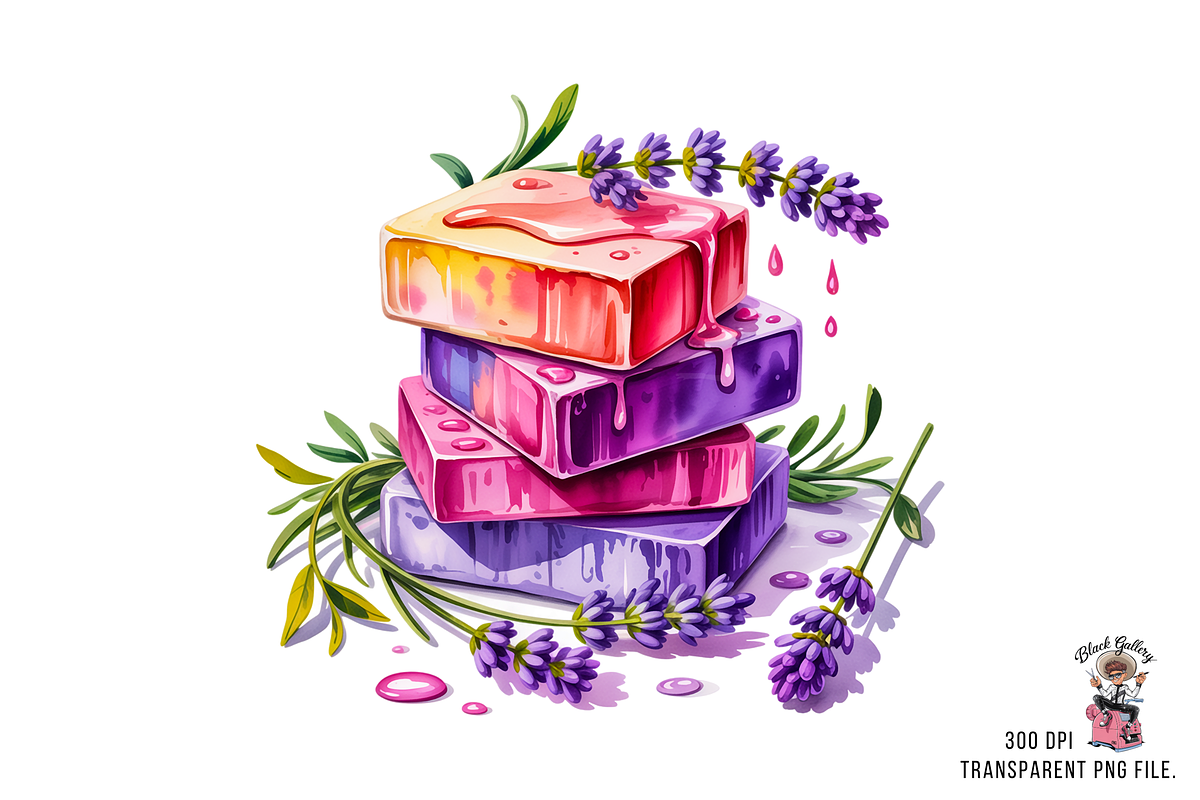 Honey Lavender Soap PNG Bundle, an Illustration by Clipart Bloom (Photo 2 of 11)