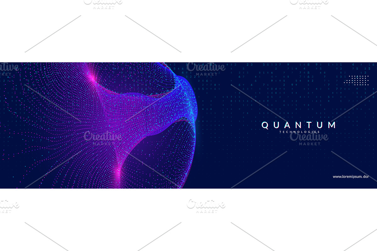 Big Data Wave Abstract Background, a Technology Illustration by Holo Art