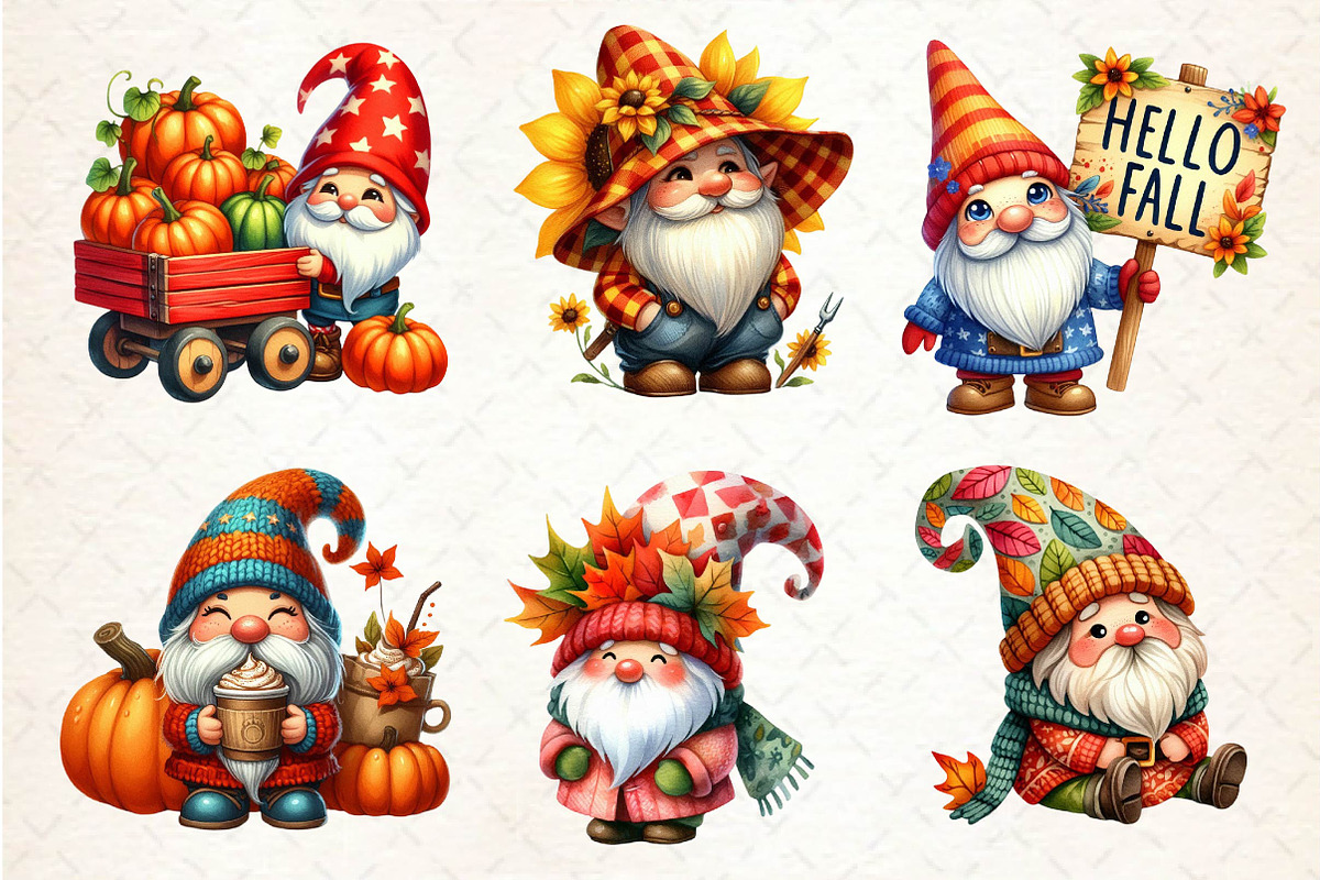 Autumn Gnomes Clipart, an Illustration by Dream Creation (Photo 2 of 6)