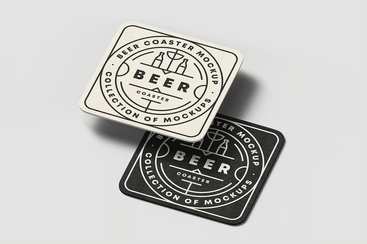 Beer Coaster Mock-up, an Advertising Mockup by zippypixelstudio (Photo 11 of 15)
