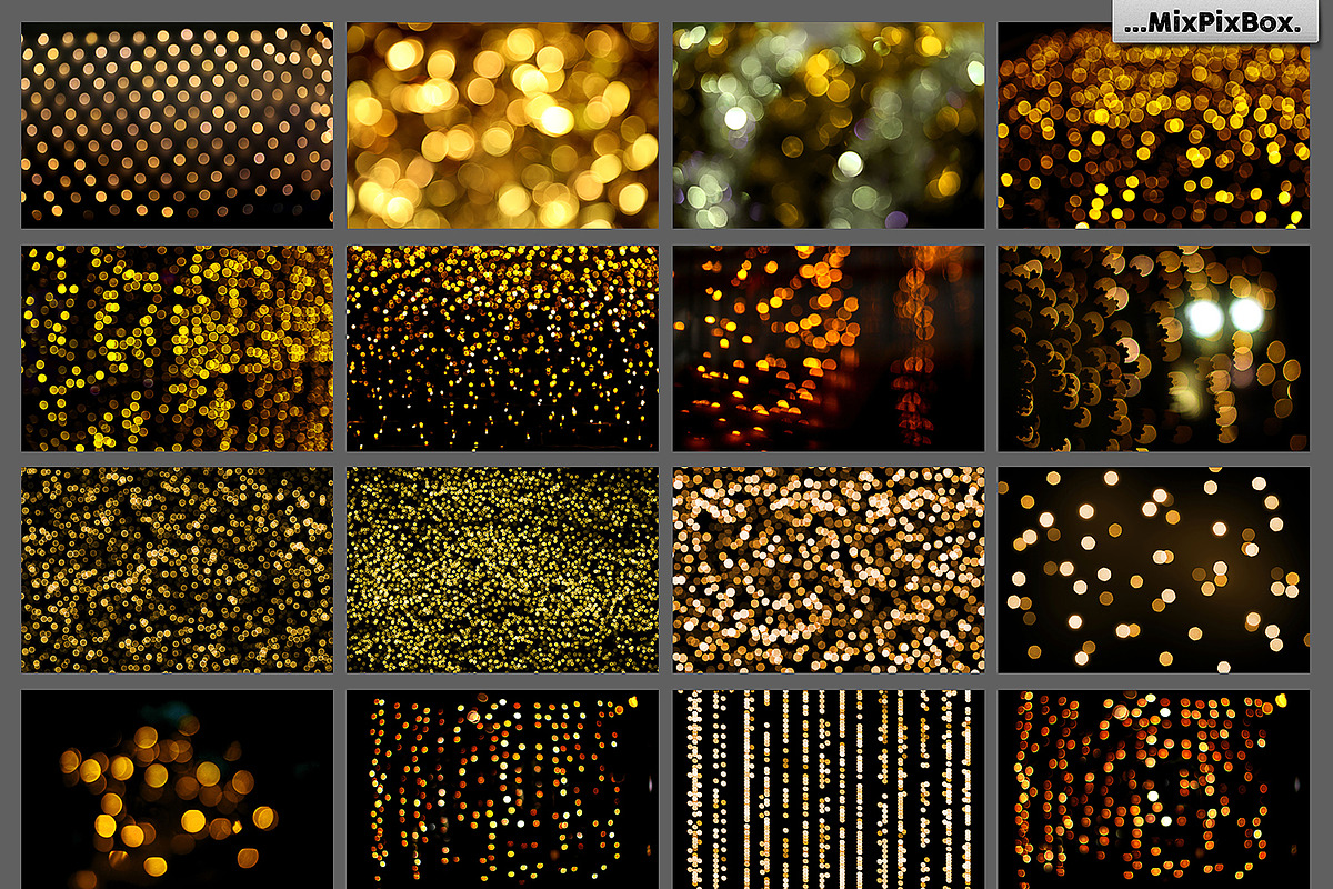 100 Golden Lights Photo Overlays, a Texture Graphic by MixPixBox (Photo 4 of 9)