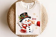 Boop Snowman Christmas PNG, a Seasonal Illustration by CraftArtStudio (Thumbnail 4 of 4)