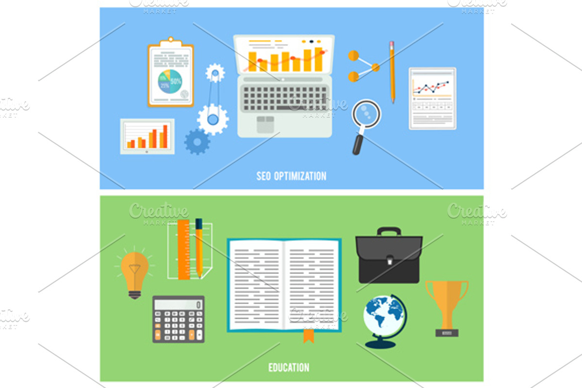 Business, seo and education items