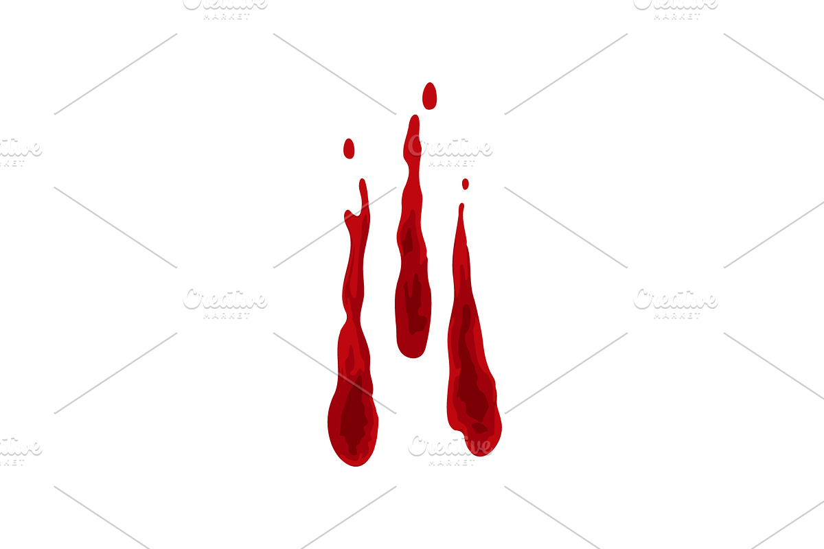 Realistic dripping blood splashes, an Object Illustration by GraphiShop