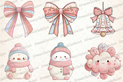 Pastel Kawaii Christmas Clipart, an Illustration by DreamCafeArt (Thumbnail 2 of 8)