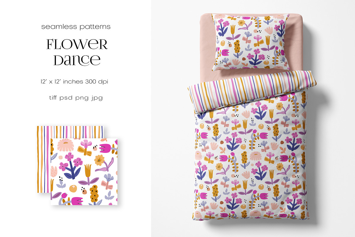 Flower Dance – Patterns Collection, a Pattern Graphic by PROTEA Watercolor Studio (Photo 2 of 7)