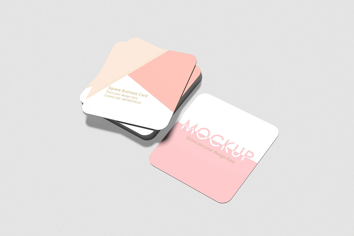 Square Business Card Mock-up, a Books & Magazine Mockup by pixiegraphics (Photo 10 of 15)
