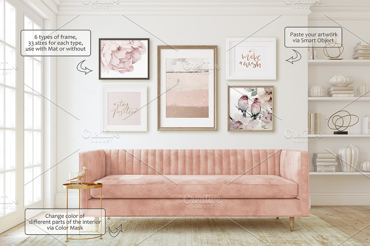 COLORFUL HOME Wall&Frame Mockup, a Poster Template by MyHomeMockups (Photo 6 of 12)