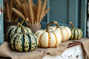 Autumn harvest display of striped go, a Nature Photo by Artonix