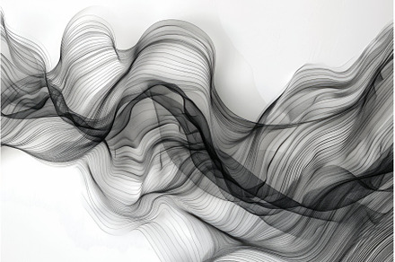 Elegant black and white wavy lines, an Abstract Photo by Ylivdesign