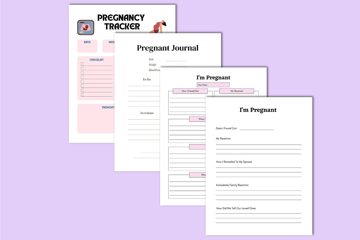 Editable MY Pregnancy Journal Canva, a Stationery Template by Shumaya (Photo 4 of 5)