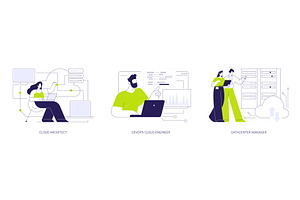 Cloud engineering isolated cartoon, a Technology Illustration by Visual Generation