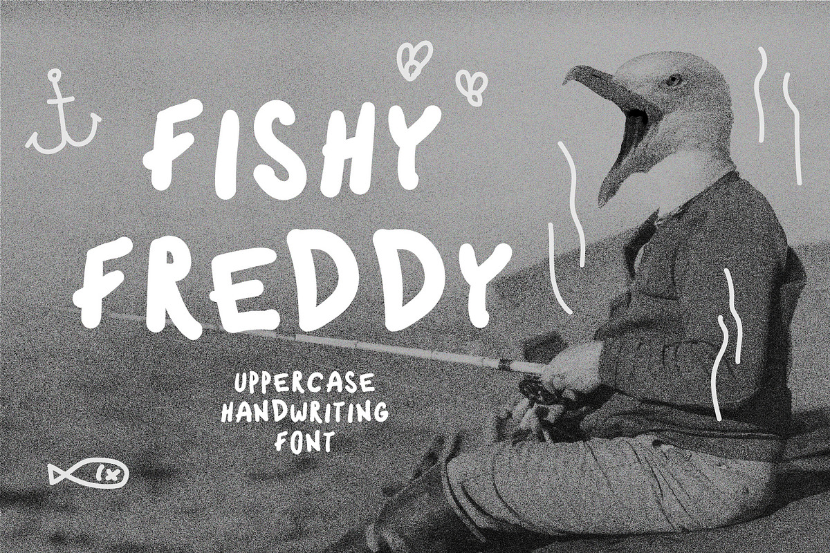 Fishy Freddy handwriting ugly font, a Handwritten Font by ugly type (Photo 1 of 8)
