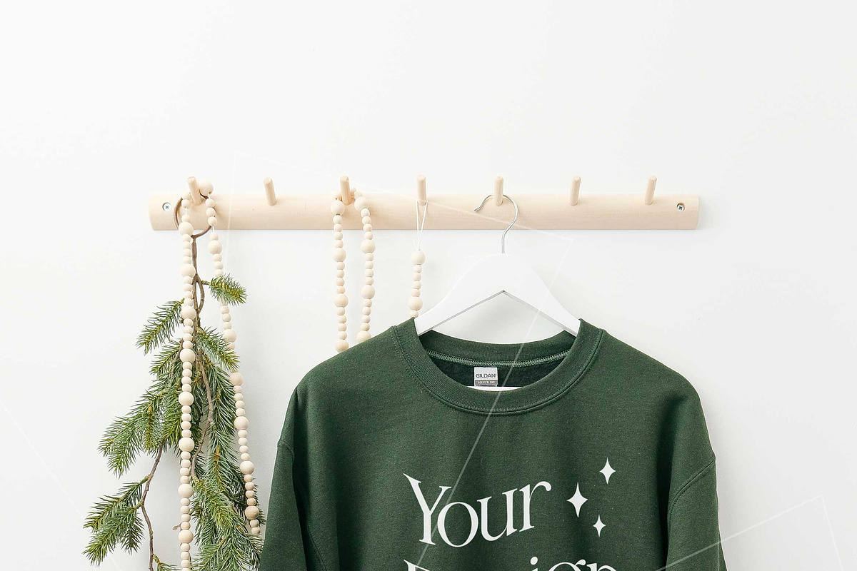 Forest Gildan 18000 Xmas Mockups x3, a Shirt Mockup by Uncommon Mockups (Photo 2 of 7)