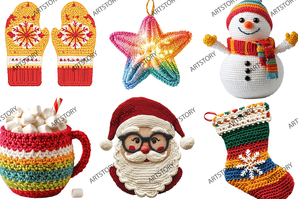Yarn Crochet Christmas Clipart, an Illustration by designcity5 (Photo 2 of 5)