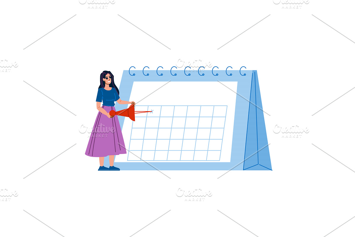 Project manager marking deadline on, a Person Illustration by pikepicture
