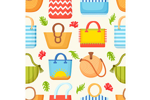 Beach bags seamless pattern, an Object Illustration by Valerie Bodnar