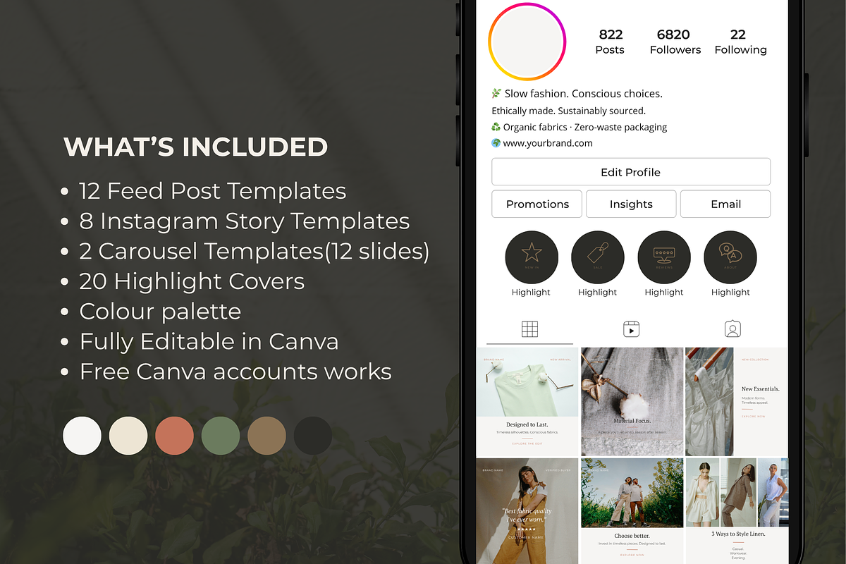 Sustainable Fashion Instagram Kit, a Social Media Template by Kriti Designs (Photo 9 of 9)
