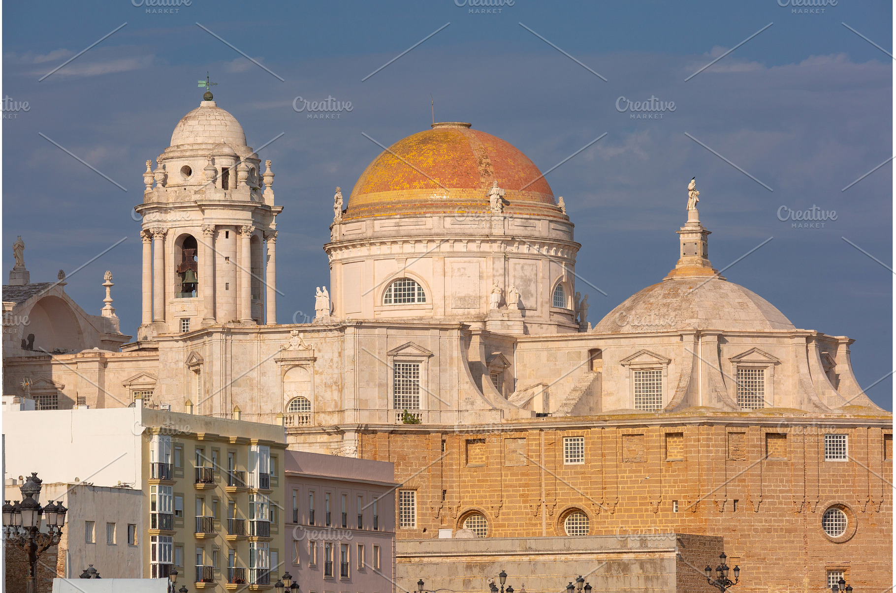 Cadiz Cathedral facade and dome, an Architecture Photo by kavalenkava