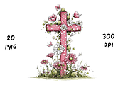 Whimsical Easter Cross Floral Spring, a Seasonal Illustration by GiraffeCreative (Thumbnail 15 of 20)