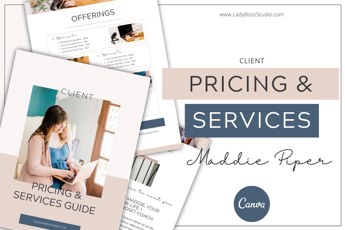 Maddie Piper Pricing& Services Guide, a Templates & Theme by Lady Boss Studio (Photo 1 of 9)