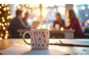 Christmas themed mug with candy cane, a Holiday Photo by Igor Tichonow
