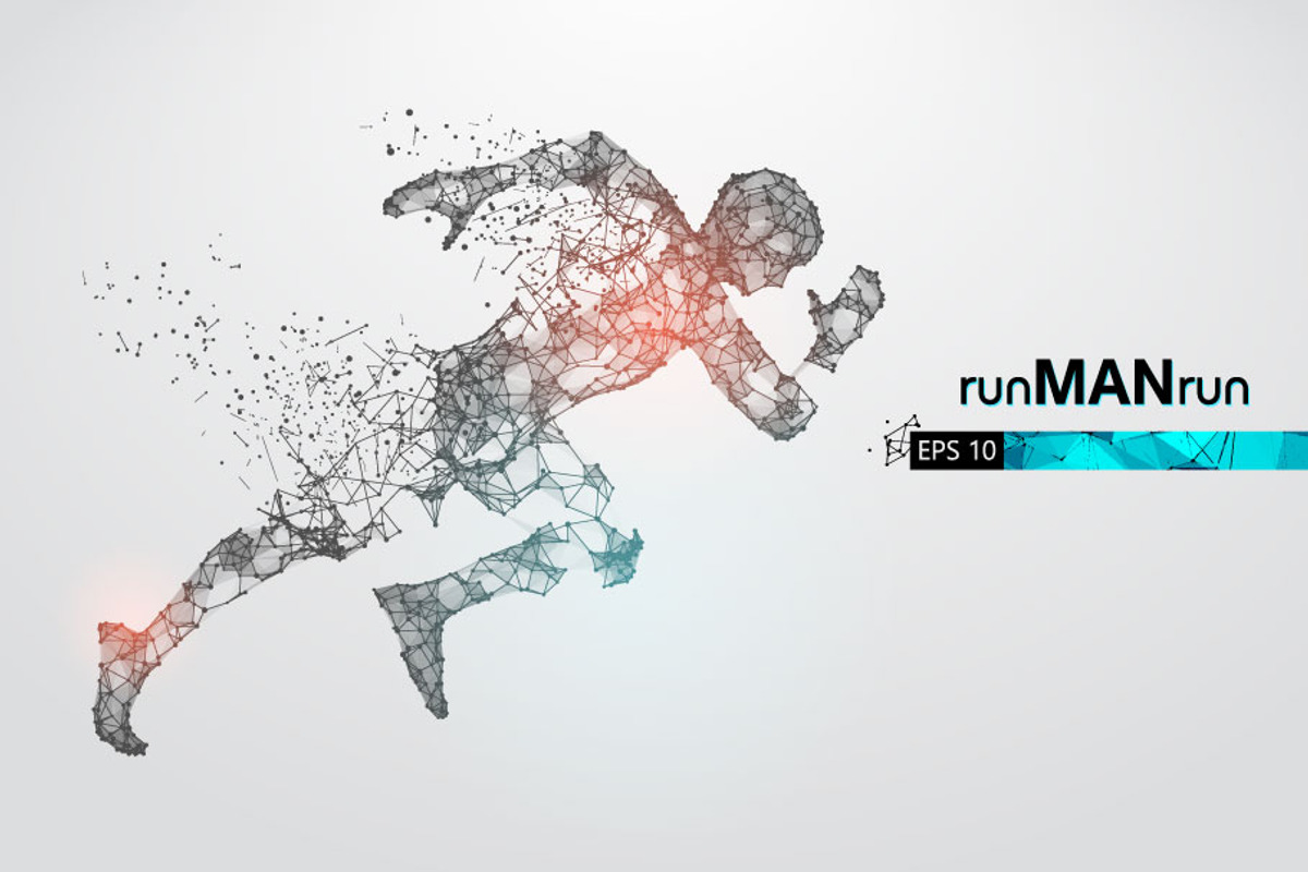 Silhouettes of running athlete, man, a Healthcare Illustration by Matrosovv (Photo 3 of 4)