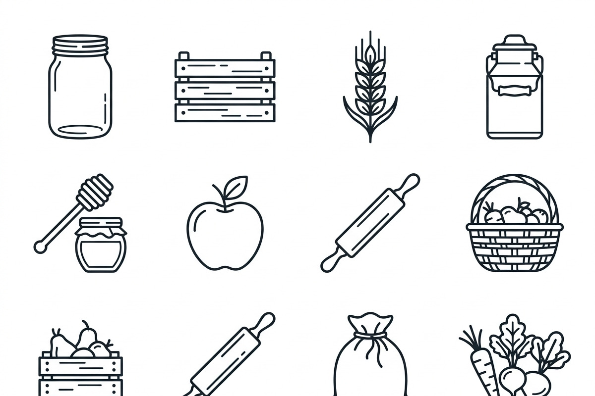 Bundles Farmers Pantry Vector Icons, an Outline Icon by adenpinkstore (Photo 12 of 13)