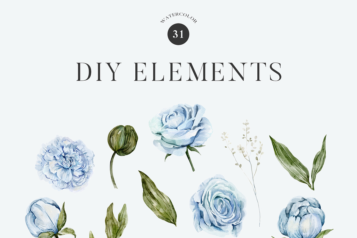 Airy Blue Watercolor Collection, an Object Graphic by Kaleriia (Photo 7 of 13)