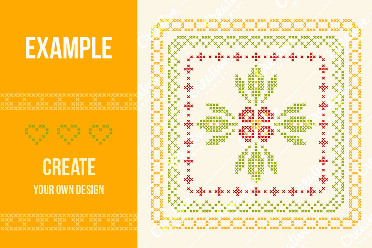 Cross-stitch borders set 3 - THIN, an Object Graphic by Slanapotam (Photo 2 of 2)