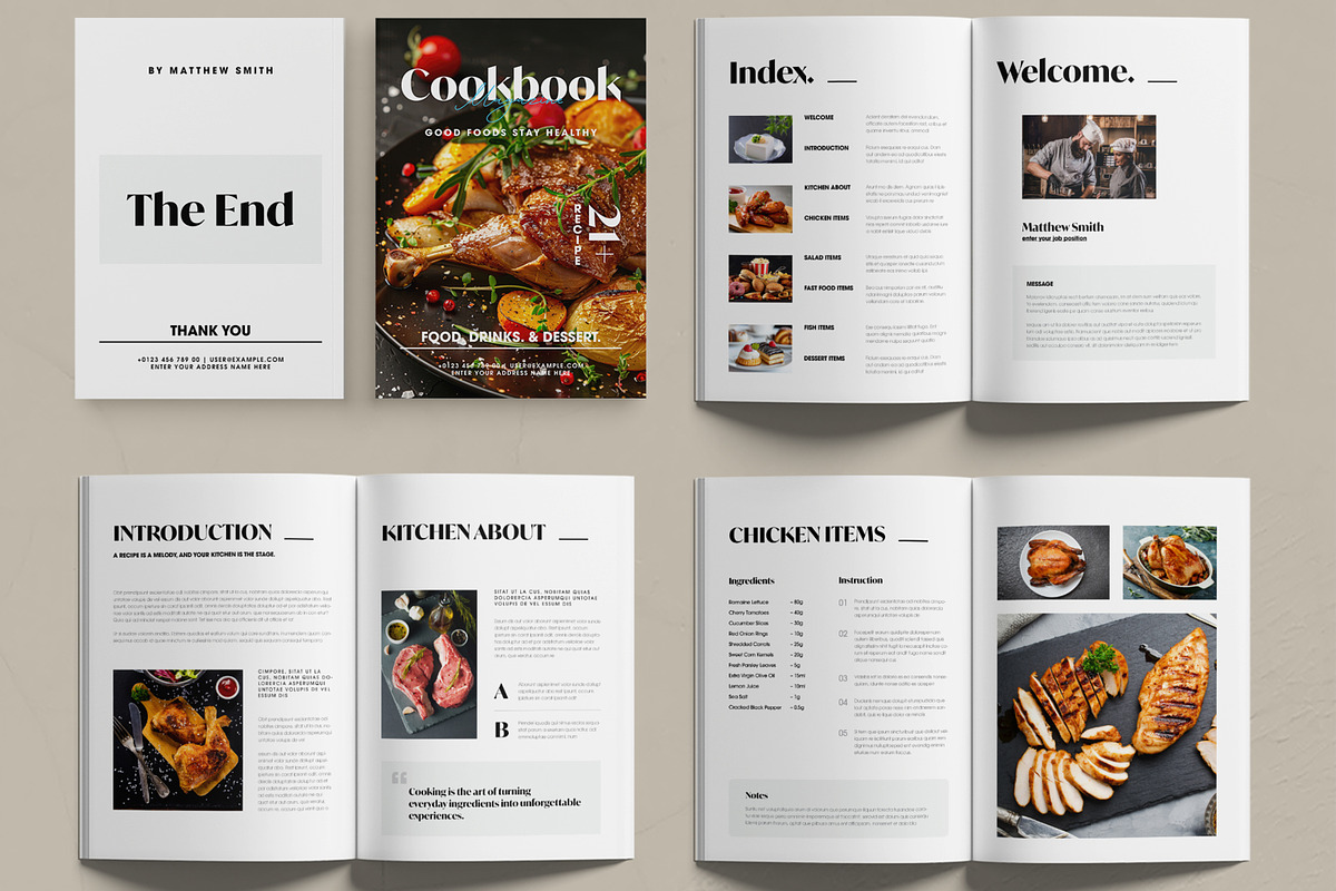 Modern Cookbook Magazine Layout, a Magazine Template by MightyDesign (Photo 2 of 6)