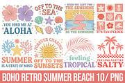 Boho Retro Summer Beach PNG Bundle, a Seasonal Illustration by CraftArtStudio (Thumbnail 1 of 4)