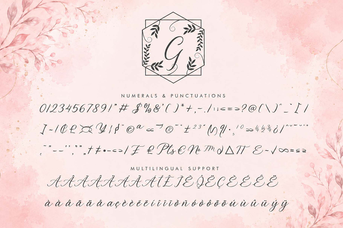 Ganisya Floral Monogram, a Handwritten Font by Yoga Letter (Photo 6 of 6)